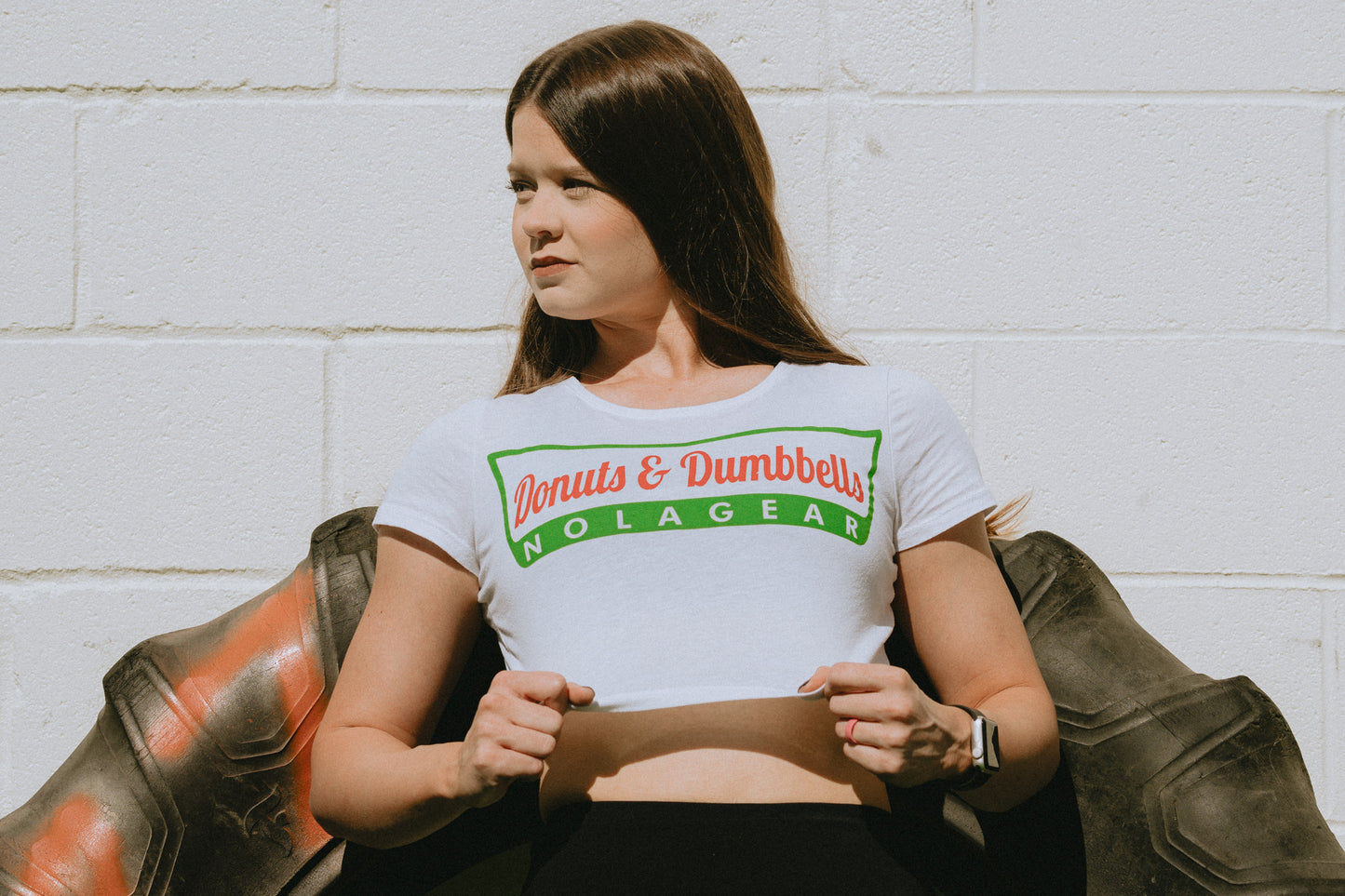 Dumbbells & Donuts Crop Top